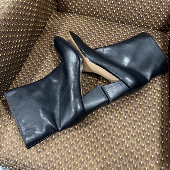 Eloquii Lola Black Faux Leather Heeled Booties, size 13W - Picture 5 of 9